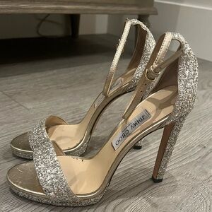 Jimmy Choo Misty 120mm, moon sand, sparkle/glitter Size 40